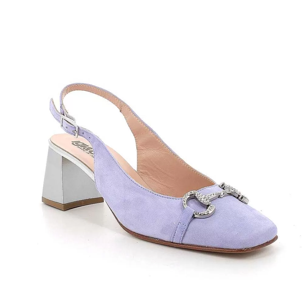 Scarpe Con Tacco | Igi&Co Decollete Con Cinturino Posteriore In Pelle Da Donna Lavanda