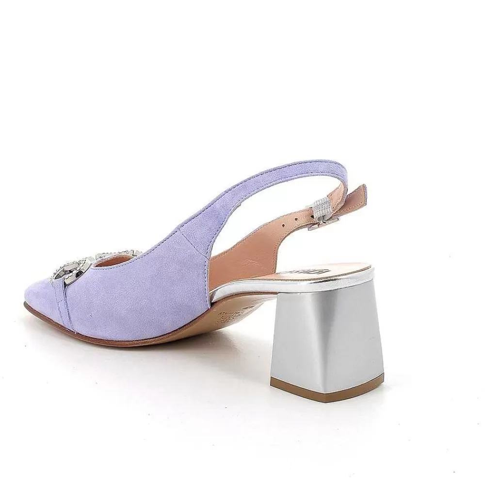 Scarpe Con Tacco | Igi&Co Decollete Con Cinturino Posteriore In Pelle Da Donna Lavanda
