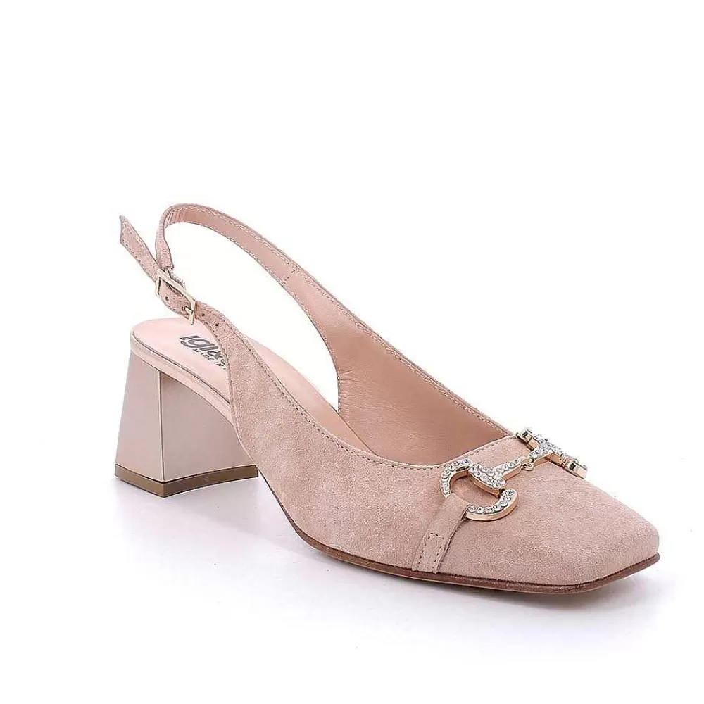 Scarpe Con Tacco | Igi&Co Decollete Con Cinturino Posteriore In Pelle Da Donna Polvere