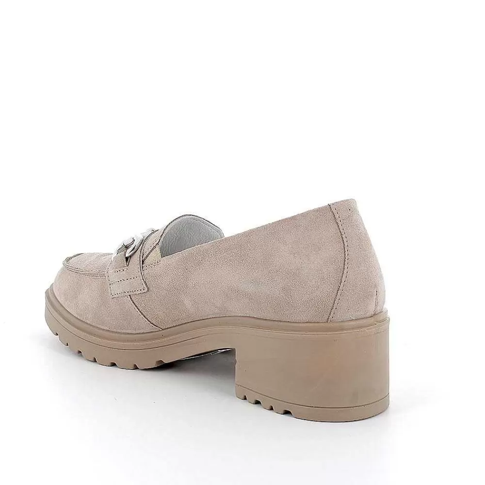 Scarpe Con Tacco | Igi&Co Mocassini Con Tacco In Pelle Da Donna Visone