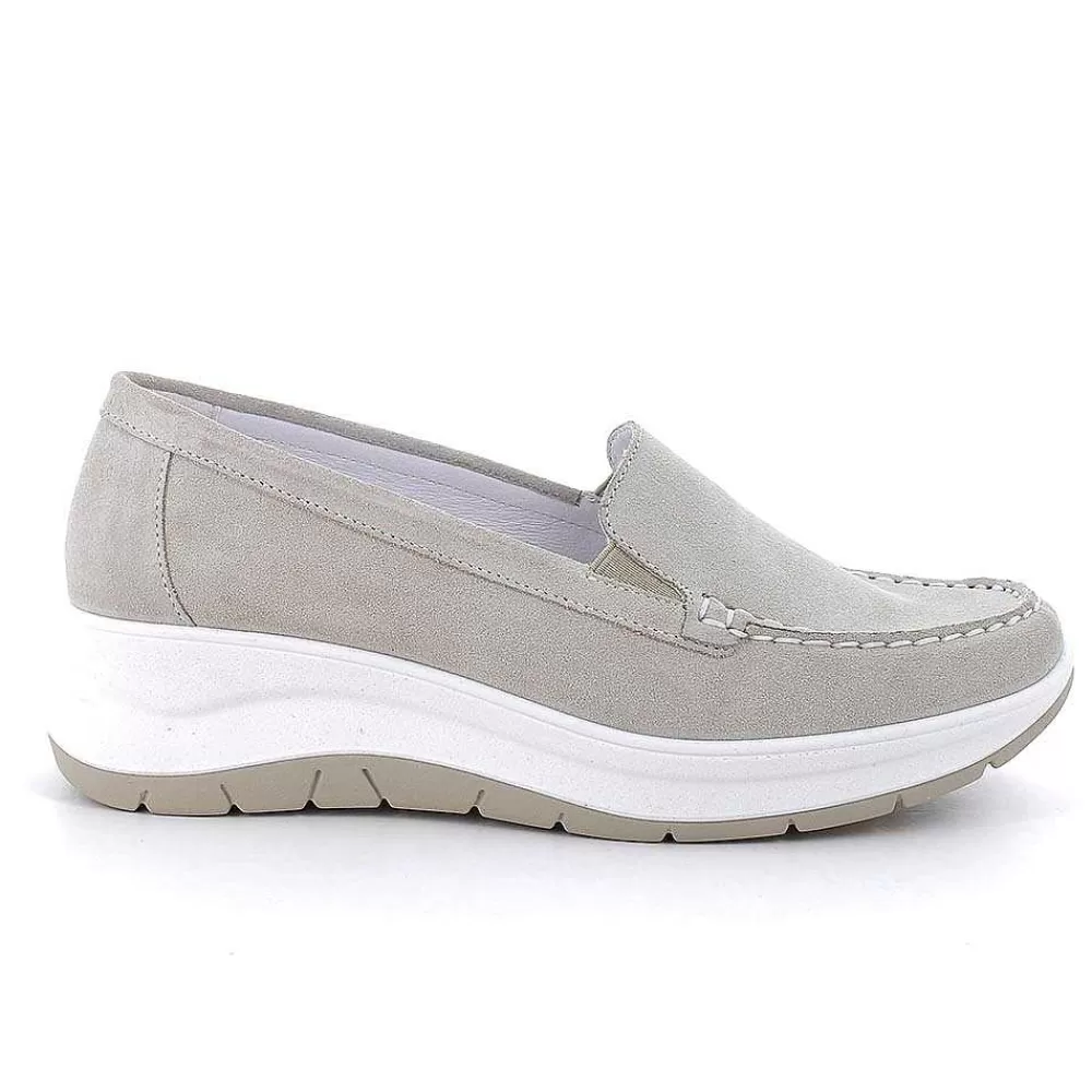 Mocassini E Slip On | Igi&Co Mocassini Con Zeppa In Pelle Da Donna Beige