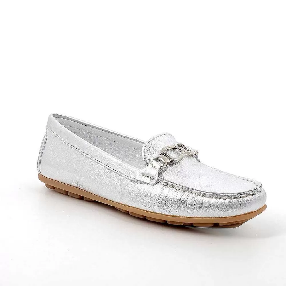 Mocassini E Slip On | Igi&Co Mocassini In Pelle Da Donna Argento