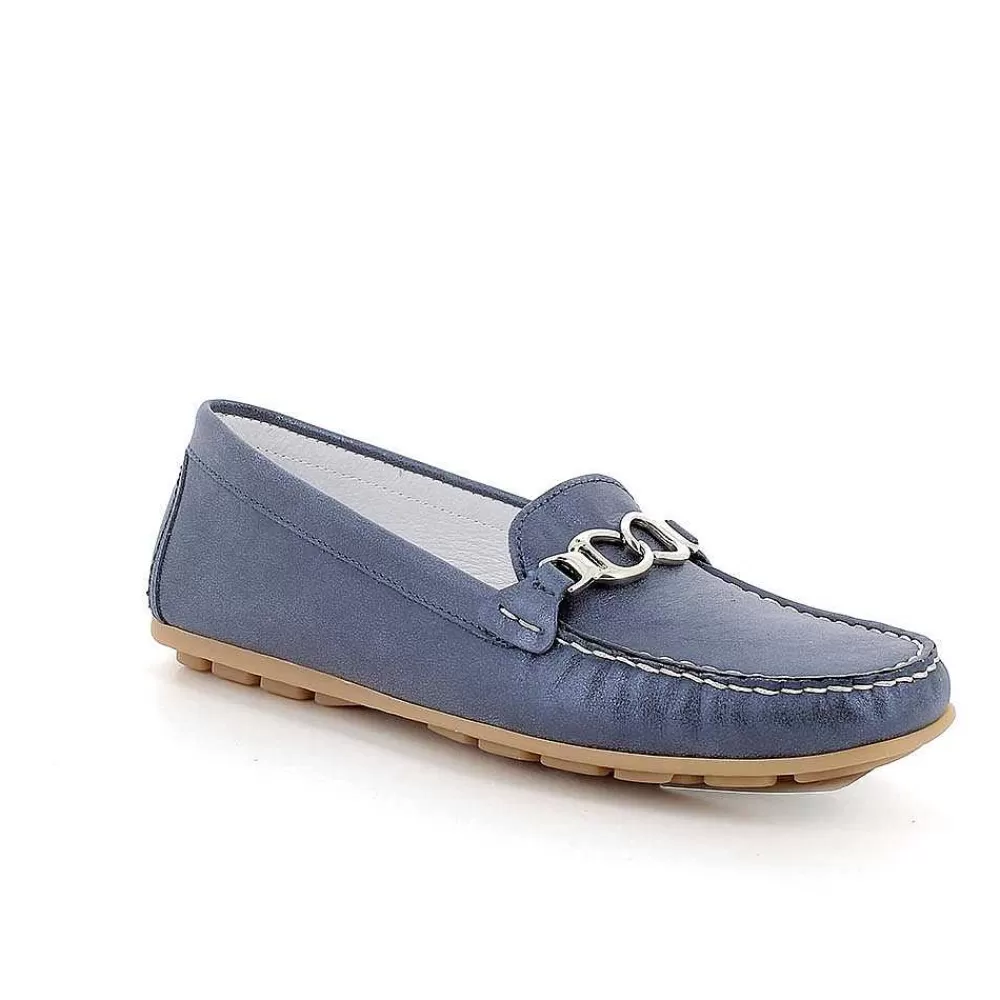 Mocassini E Slip On | Igi&Co Mocassini In Pelle Da Donna Blu Laminato