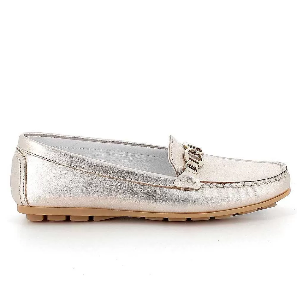 Mocassini E Slip On | Igi&Co Mocassini In Pelle Da Donna Taupe Laminato