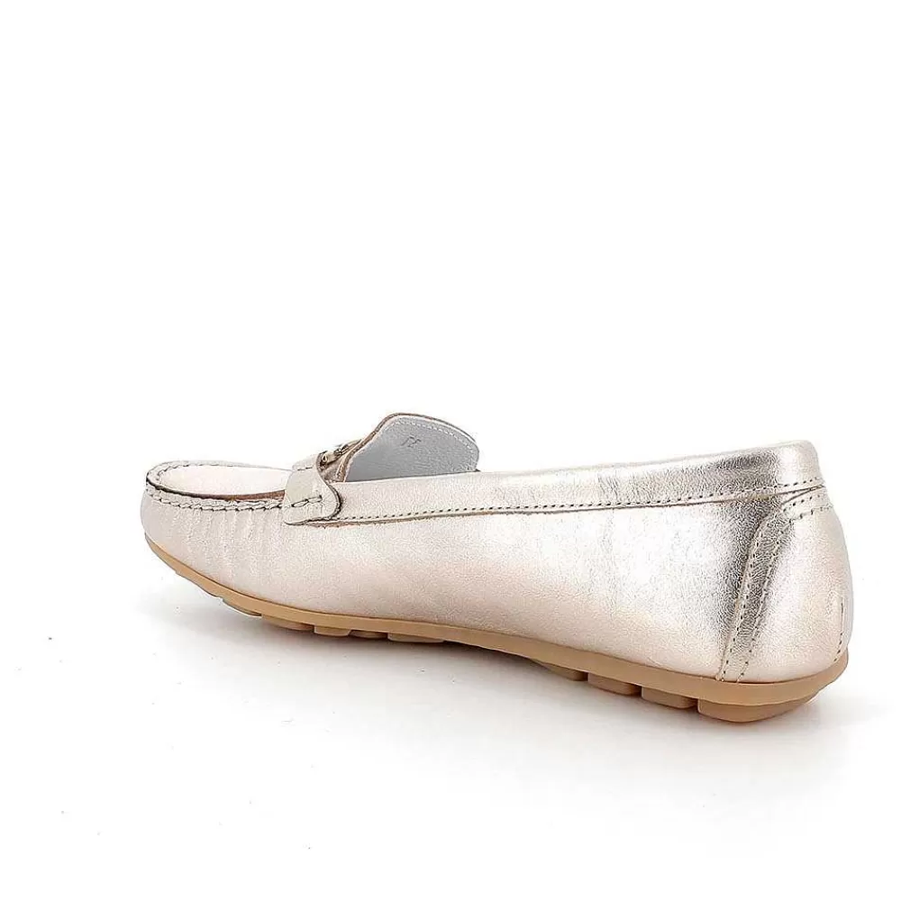 Mocassini E Slip On | Igi&Co Mocassini In Pelle Da Donna Taupe Laminato