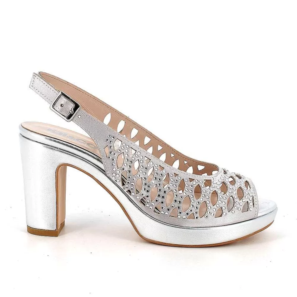 Scarpe Con Tacco | Igi&Co Sandali Con Tacco E Plateau Da Donna Silver