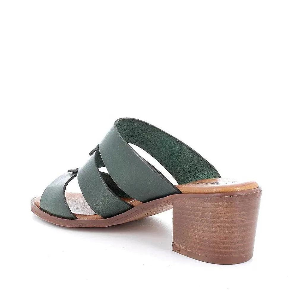 Scarpe Con Tacco | Igi&Co Sandali Con Tacco In Pelle Da Donna Foresta