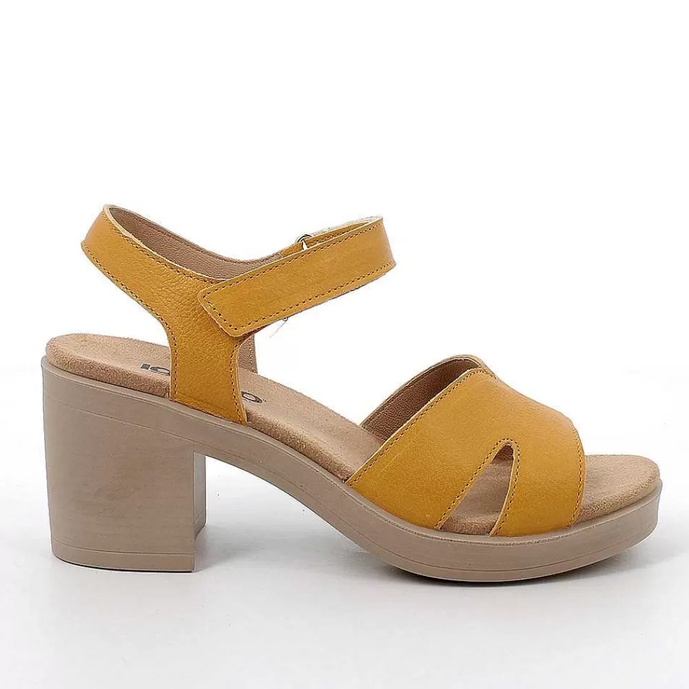 Scarpe Con Tacco | Igi&Co Sandali Con Tacco In Pelle Da Donna Giallo