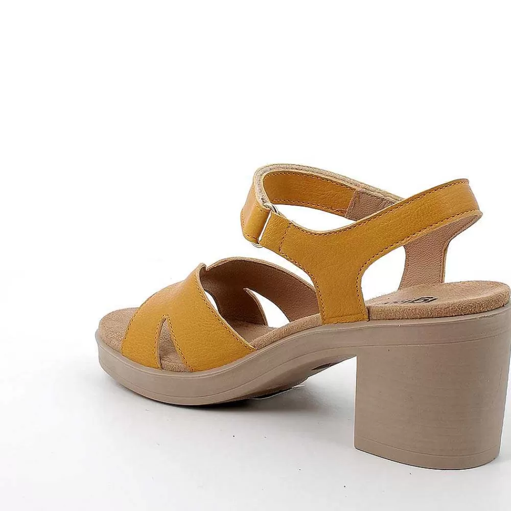 Scarpe Con Tacco | Igi&Co Sandali Con Tacco In Pelle Da Donna Giallo