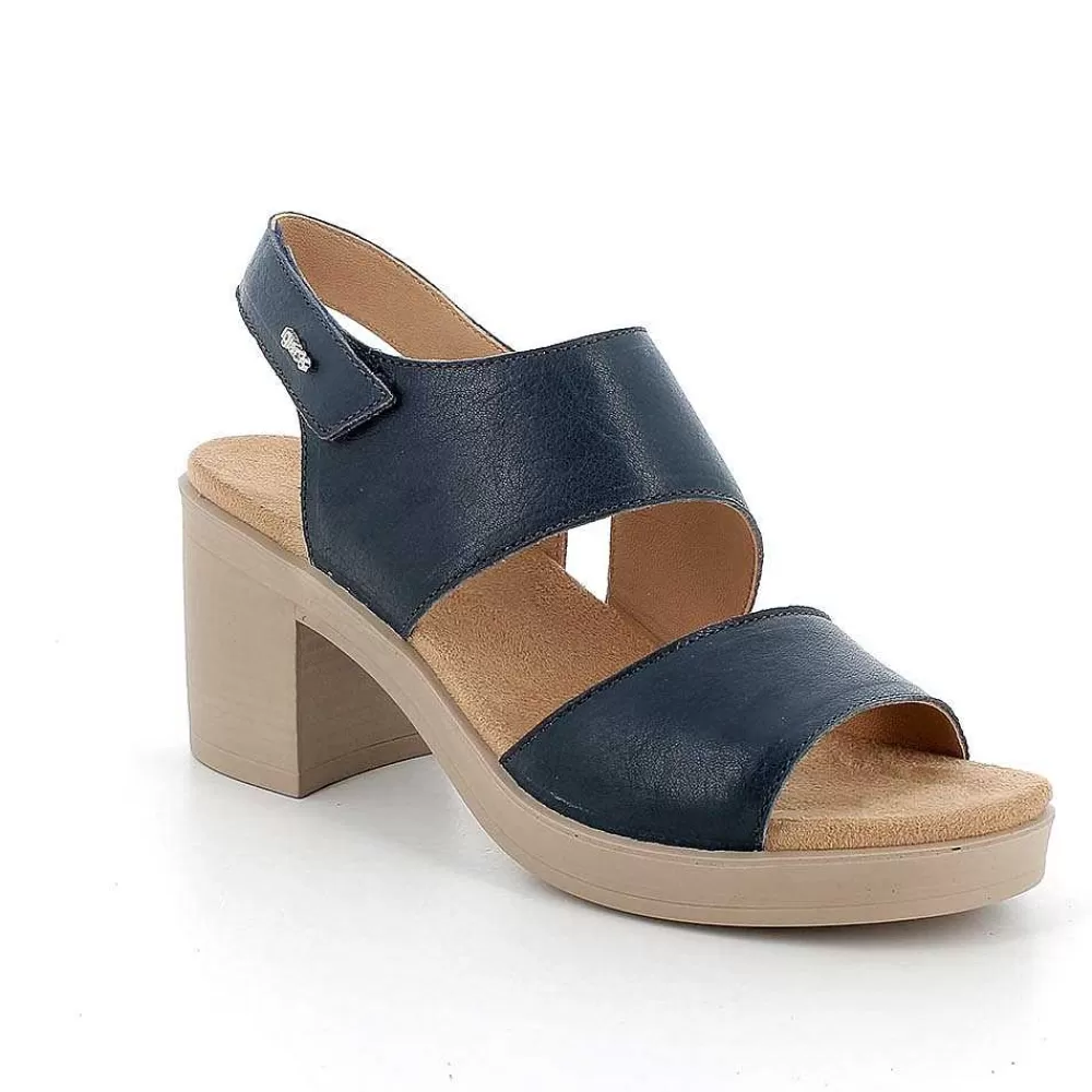 Scarpe Con Tacco | Igi&Co Sandali Con Tacco In Pelle Da Donna Navy