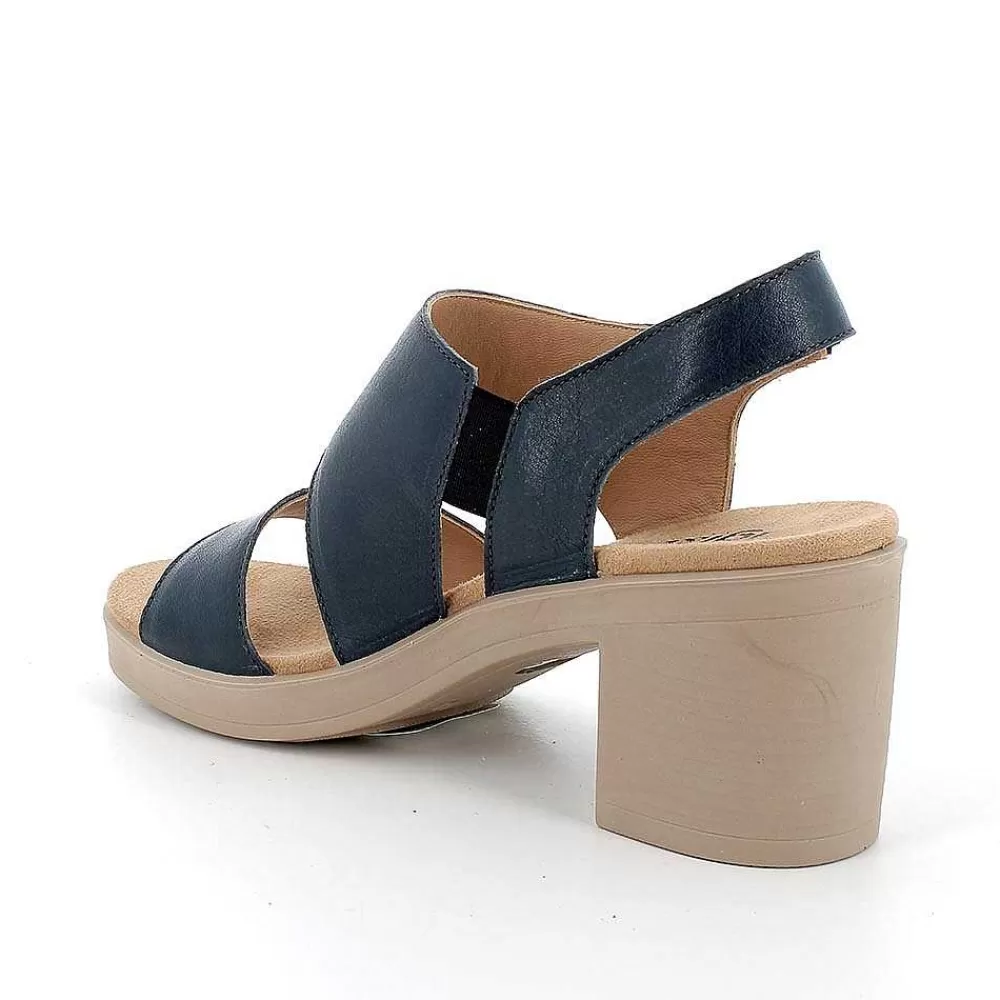 Scarpe Con Tacco | Igi&Co Sandali Con Tacco In Pelle Da Donna Navy