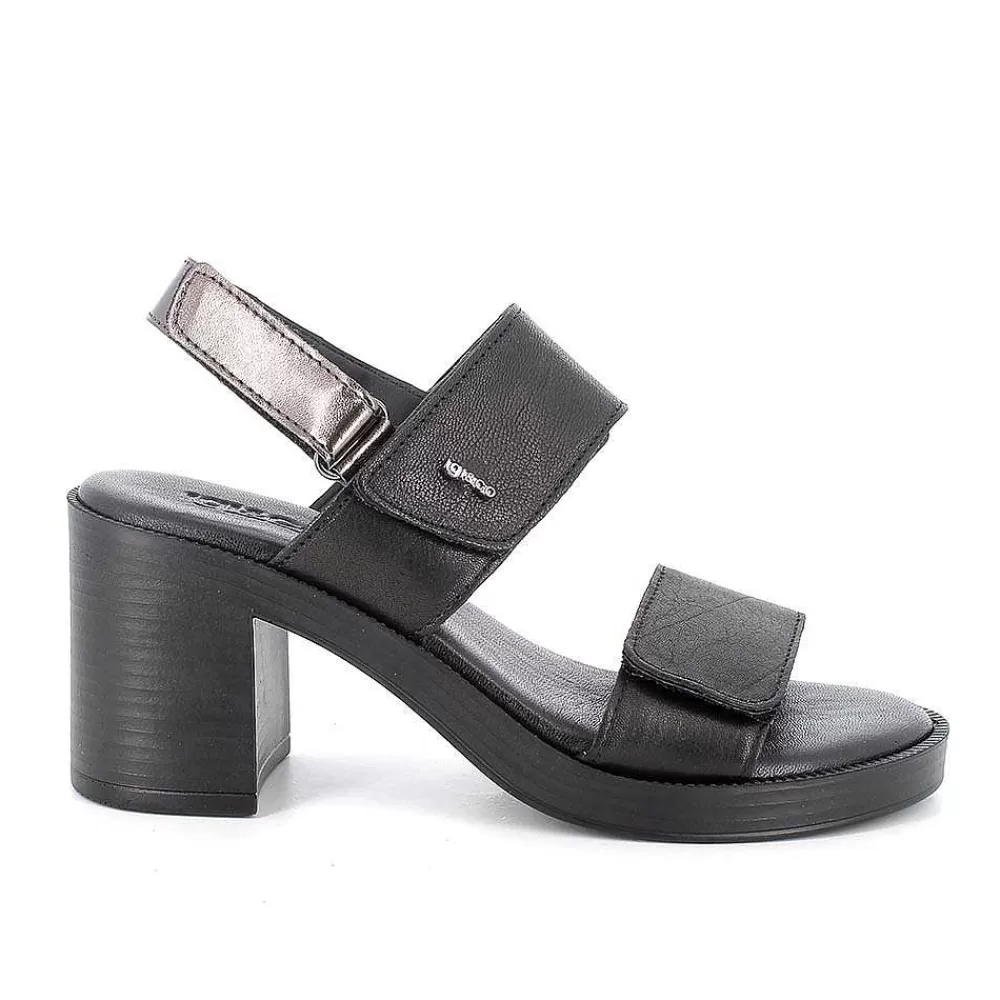 Scarpe Con Tacco | Igi&Co Sandali Con Tacco In Pelle Da Donna Nero