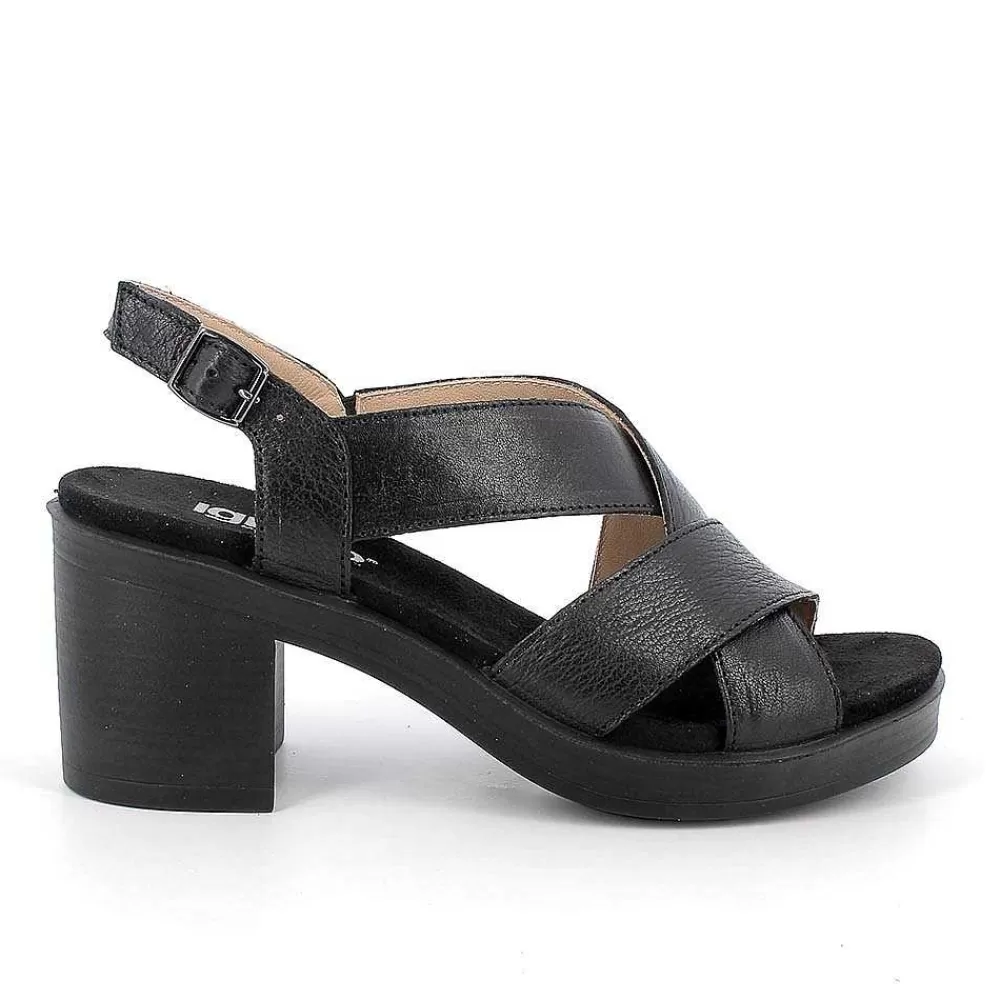 Scarpe Con Tacco | Igi&Co Sandali Con Tacco In Pelle Da Donna Nero