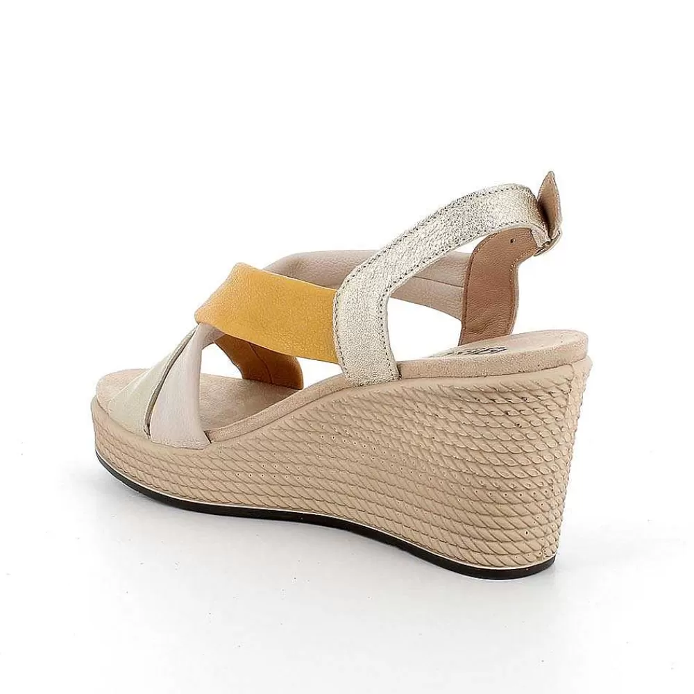 Zeppe | Igi&Co Sandali Con Zeppa Da Donna Platino-Beige Chiaro