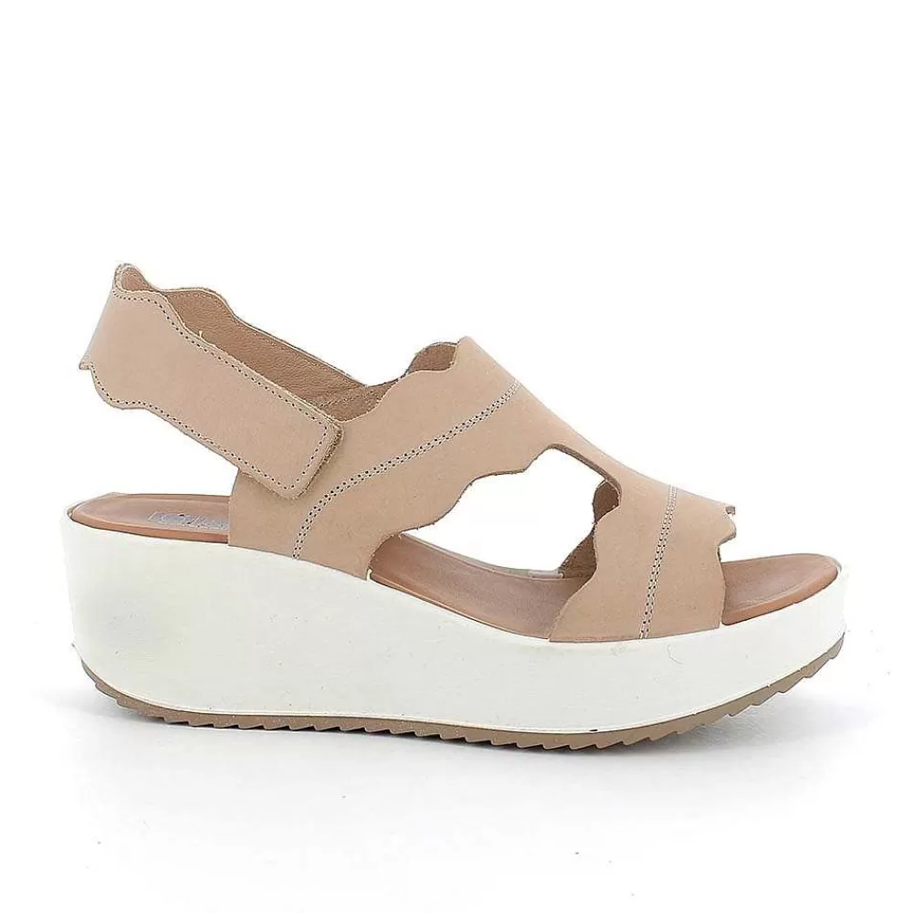 Zeppe | Igi&Co Sandali Con Zeppa In Pelle Da Donna Beige