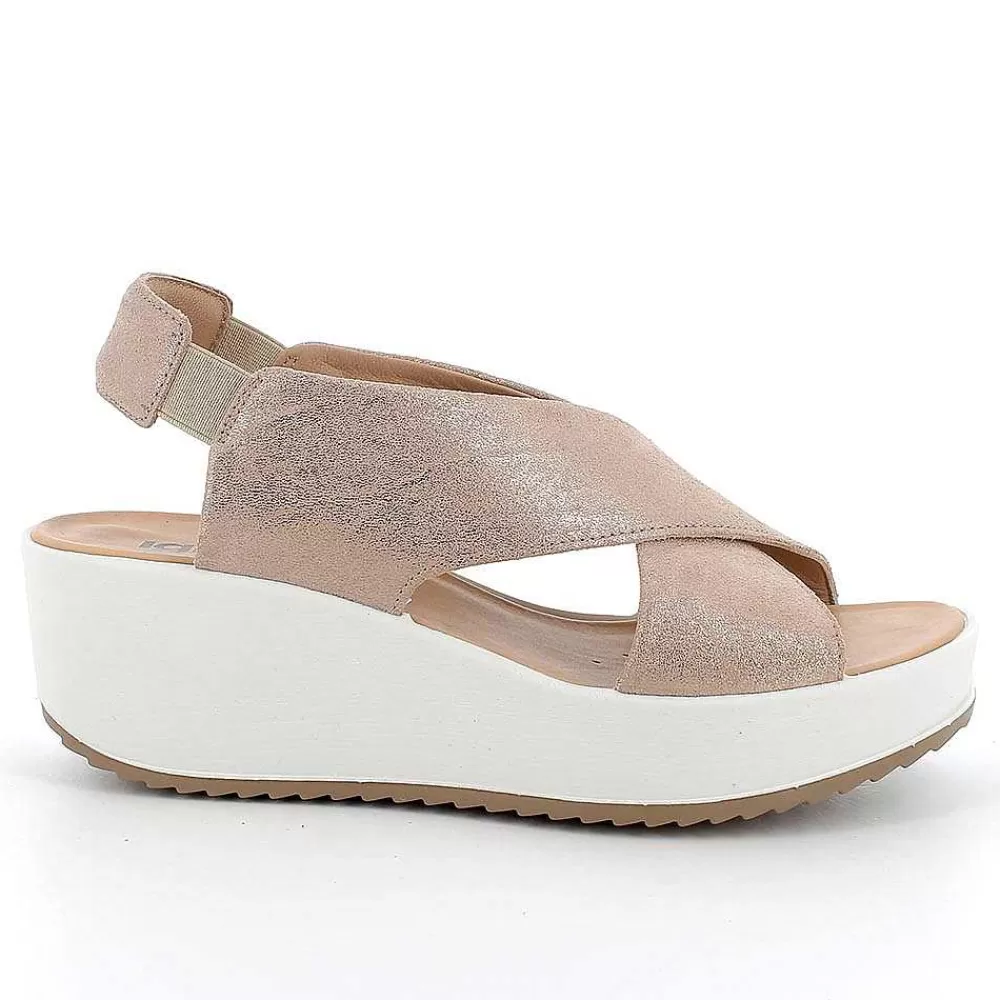 Zeppe | Igi&Co Sandali Con Zeppa In Pelle Da Donna Beige