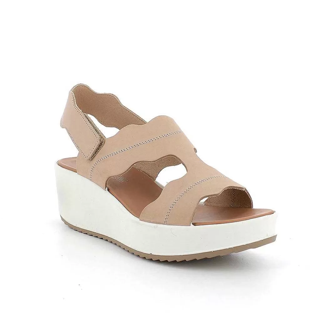 Zeppe | Igi&Co Sandali Con Zeppa In Pelle Da Donna Beige