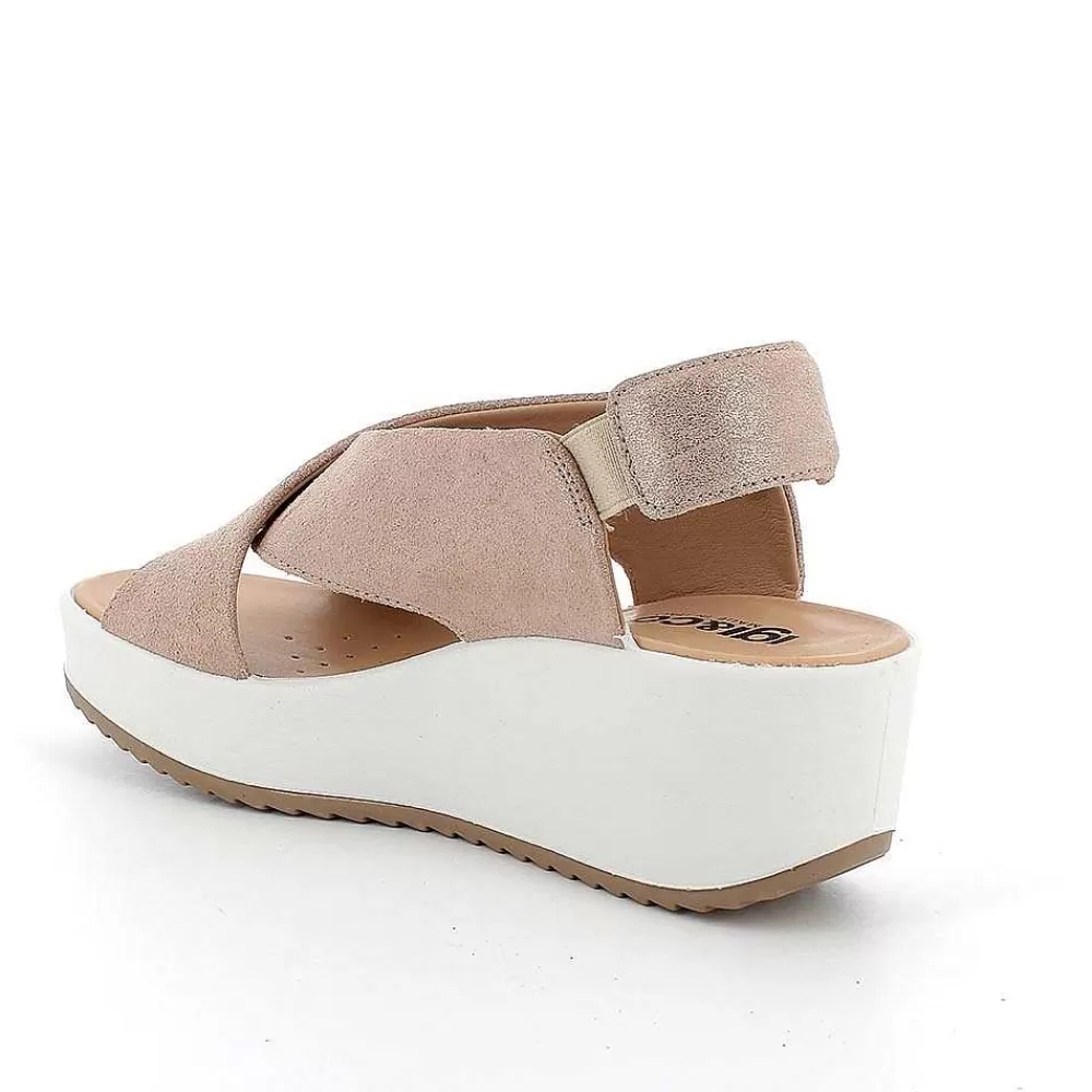 Zeppe | Igi&Co Sandali Con Zeppa In Pelle Da Donna Beige