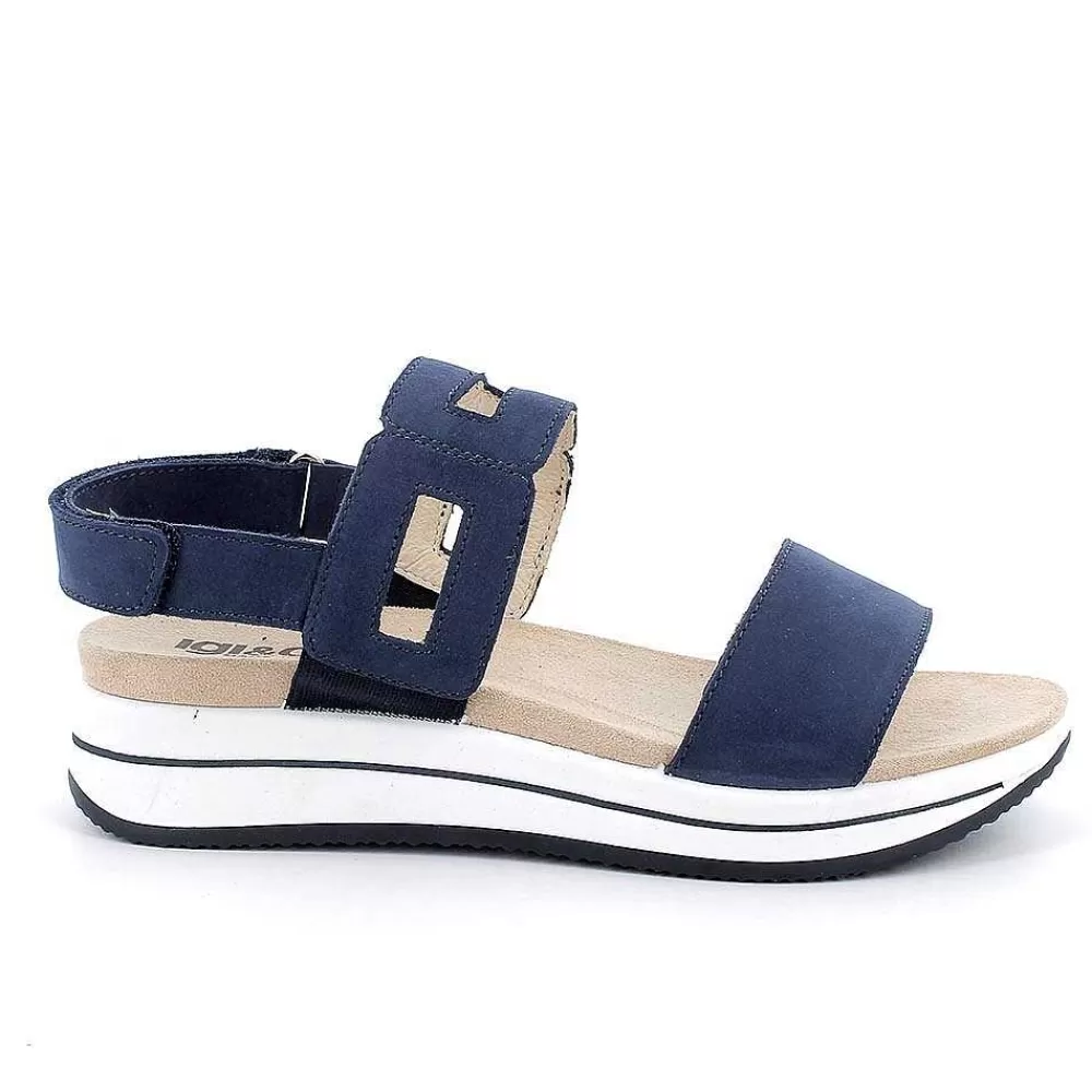 Zeppe | Igi&Co Sandali Con Zeppa In Pelle Da Donna Blu