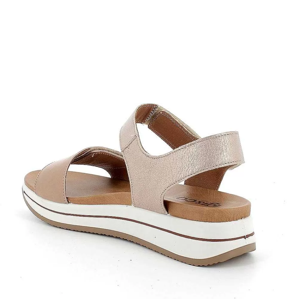 Zeppe | Igi&Co Sandali Con Zeppa In Pelle Da Donna Corda-Champagne