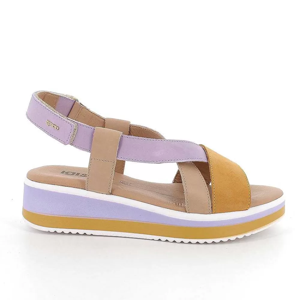 Zeppe | Igi&Co Sandali Con Zeppa In Pelle Da Donna Orchidea-Beige