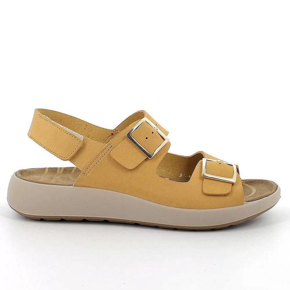 Scarpe Ecosostenibili | Igi&Co Sandali In Pelle Da Donna Giallo