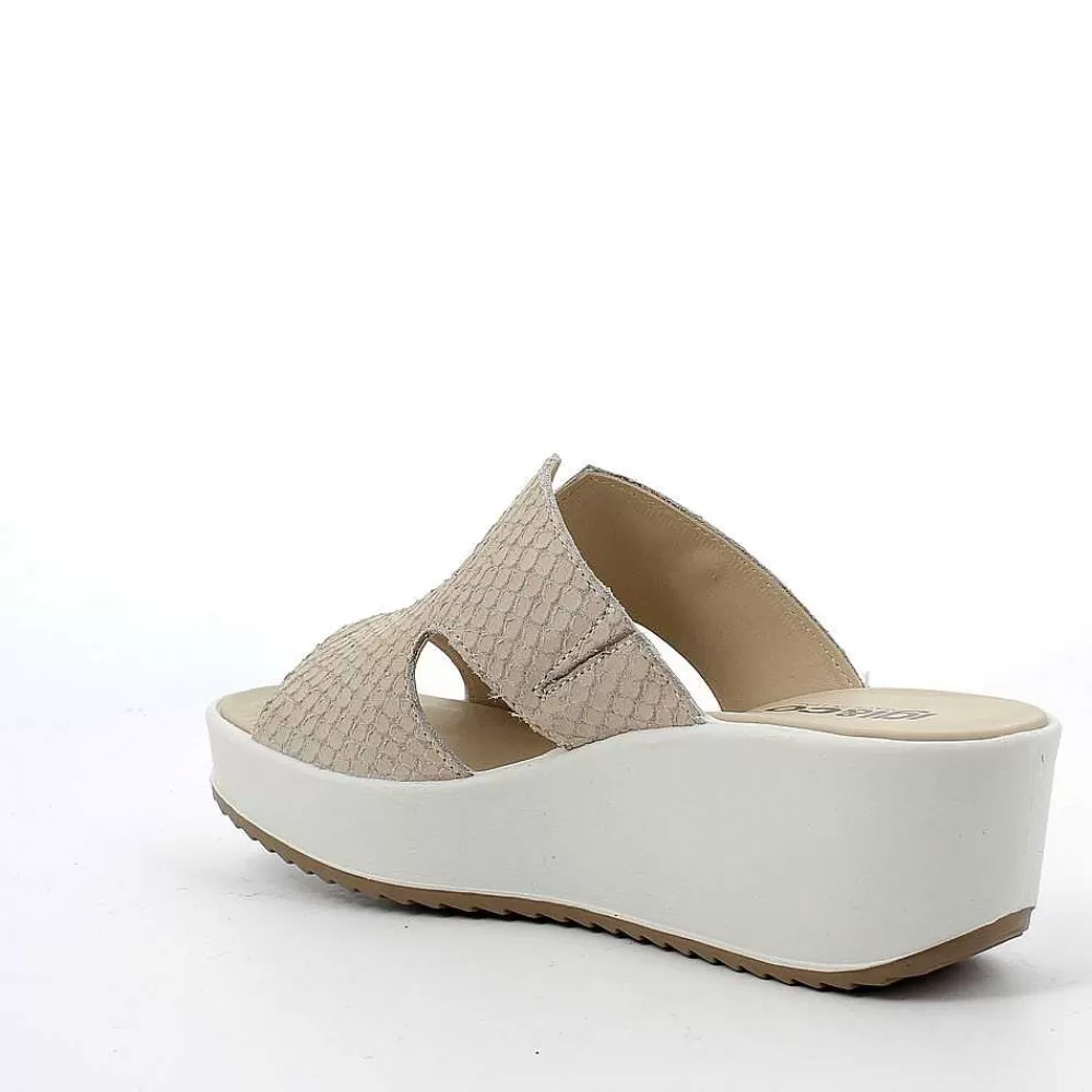 Zeppe | Igi&Co Sandalo Con Zeppa In Pelle Da Donna Beige