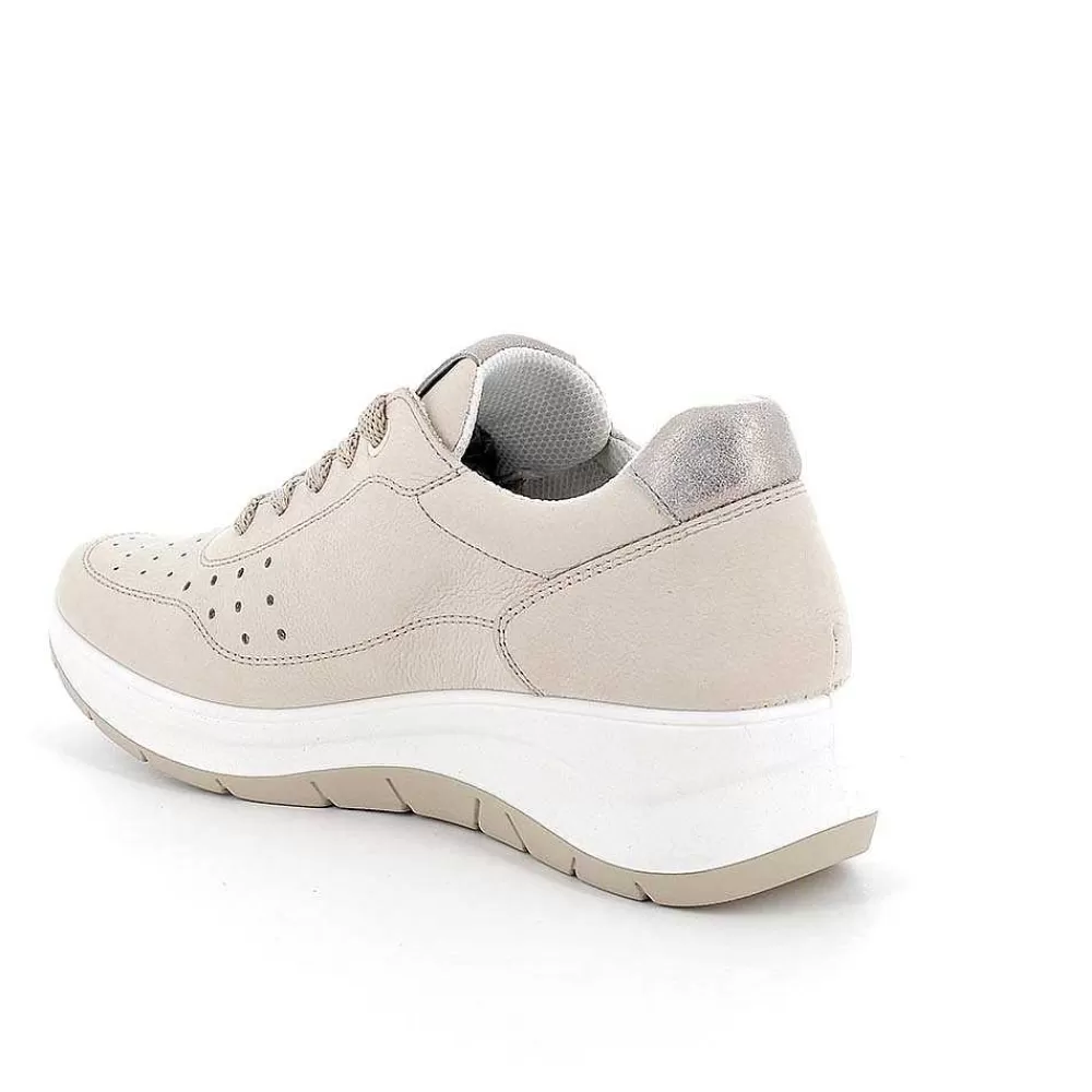 Zeppe | Igi&Co Scarpe Con Zeppa In Pelle Da Donna Panna