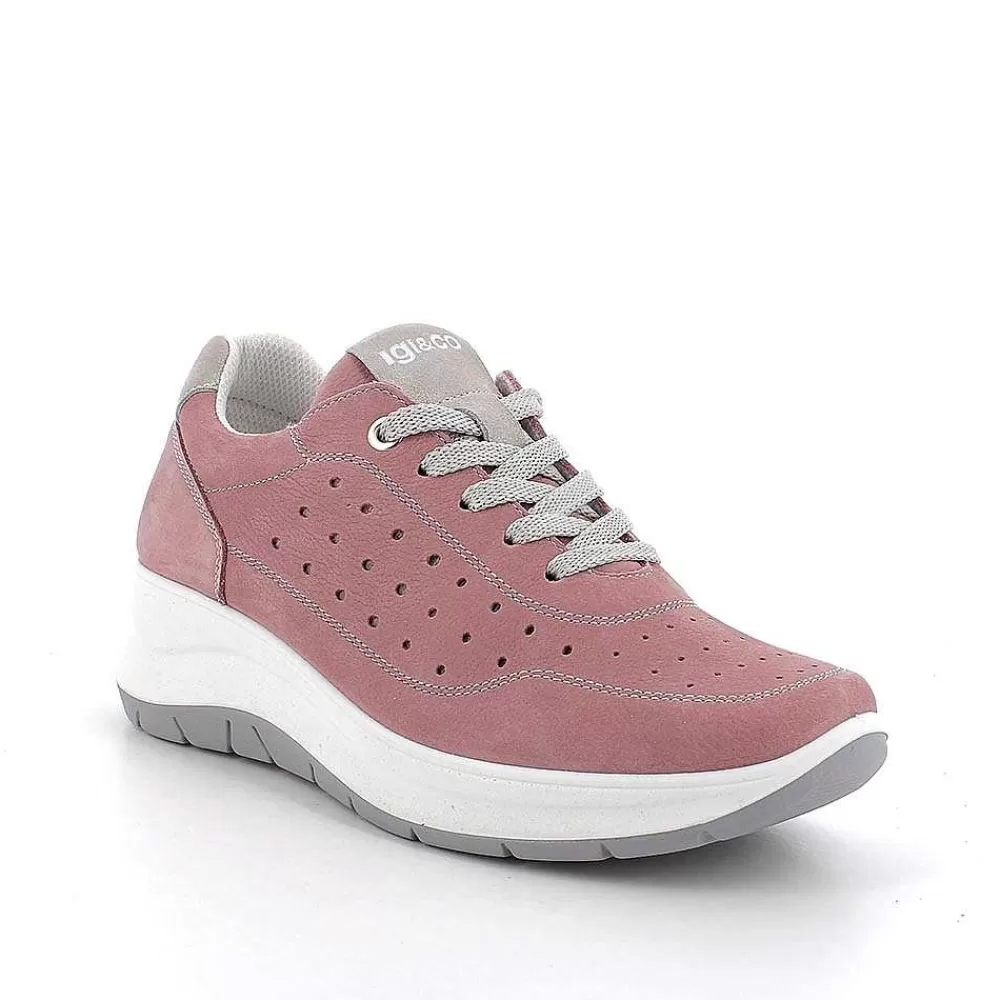 Zeppe | Igi&Co Scarpe Con Zeppa In Pelle Da Donna Rosa Antico