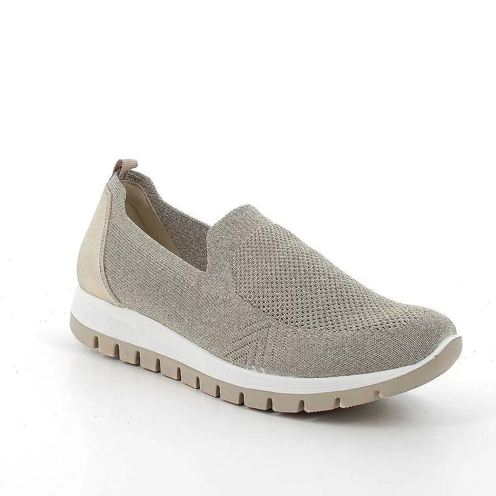 Mocassini E Slip On | Igi&Co Slip On Calzino Da Donna Beige-Platino