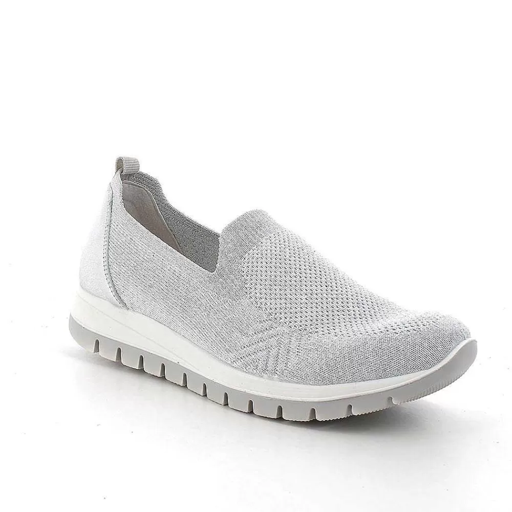 Mocassini E Slip On | Igi&Co Slip On Calzino Da Donna Bianco-Argento