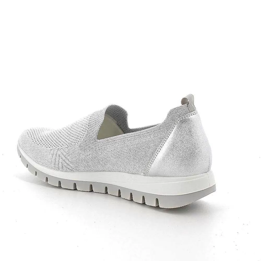 Mocassini E Slip On | Igi&Co Slip On Calzino Da Donna Bianco-Argento