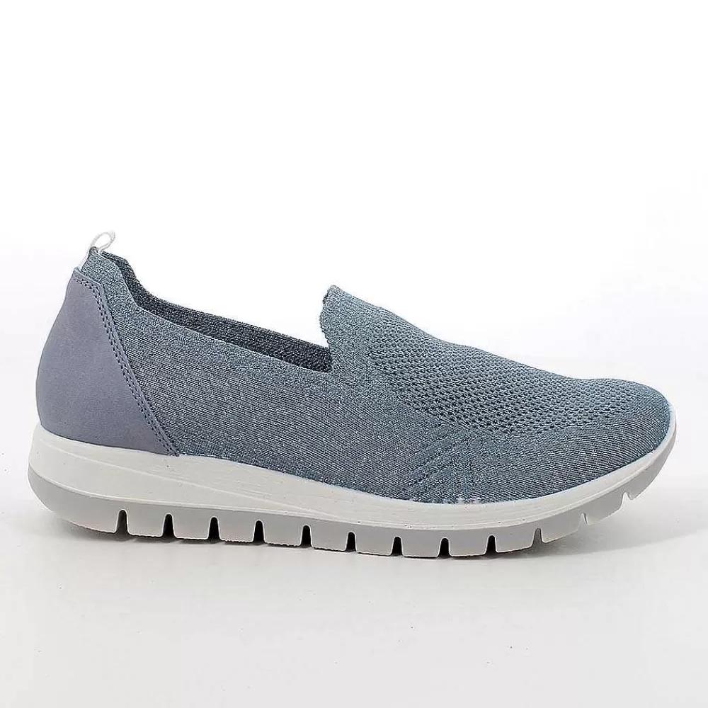 Mocassini E Slip On | Igi&Co Slip On Calzino Da Donna Celeste-Argento