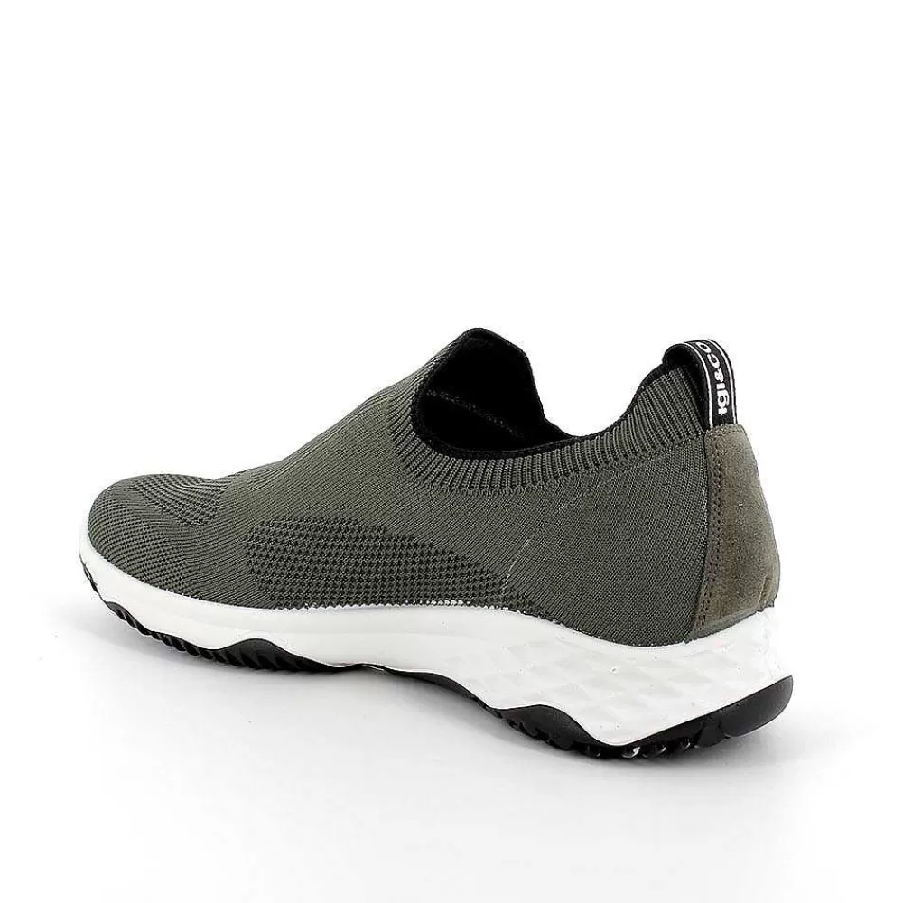 Mocassini E Scarpe Basse | Igi&Co Slip On Calzino Da Uomo Verde Militare