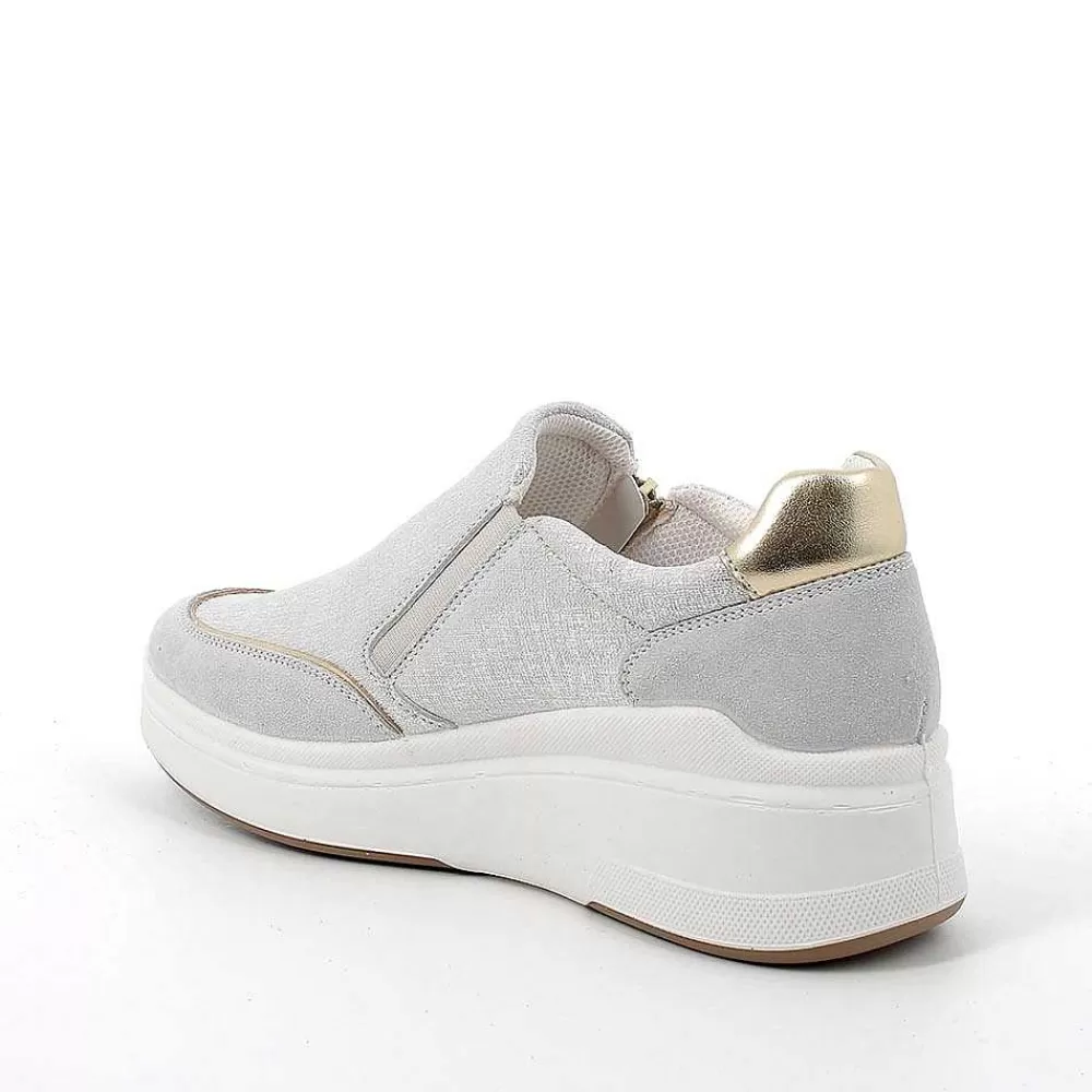 Mocassini E Slip On | Igi&Co Slip On Con Zeppa In Pelle Da Donna Cristal-Argento