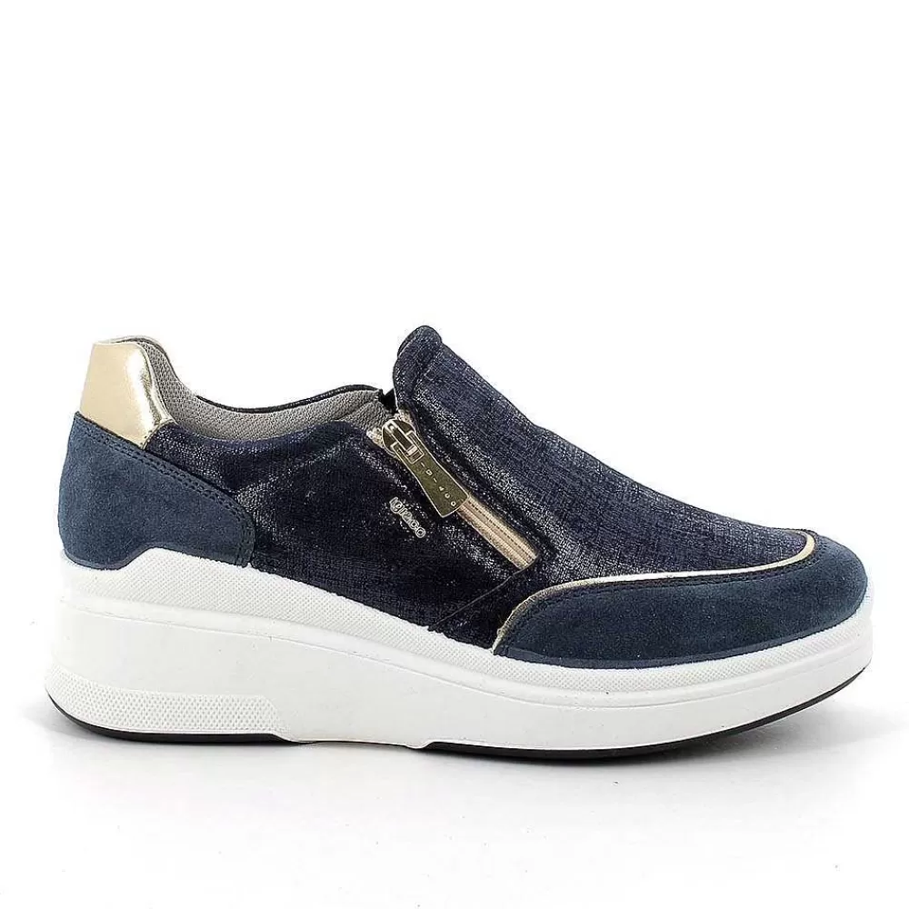 Zeppe | Igi&Co Slip On Con Zeppa In Pelle Da Donna Jeans