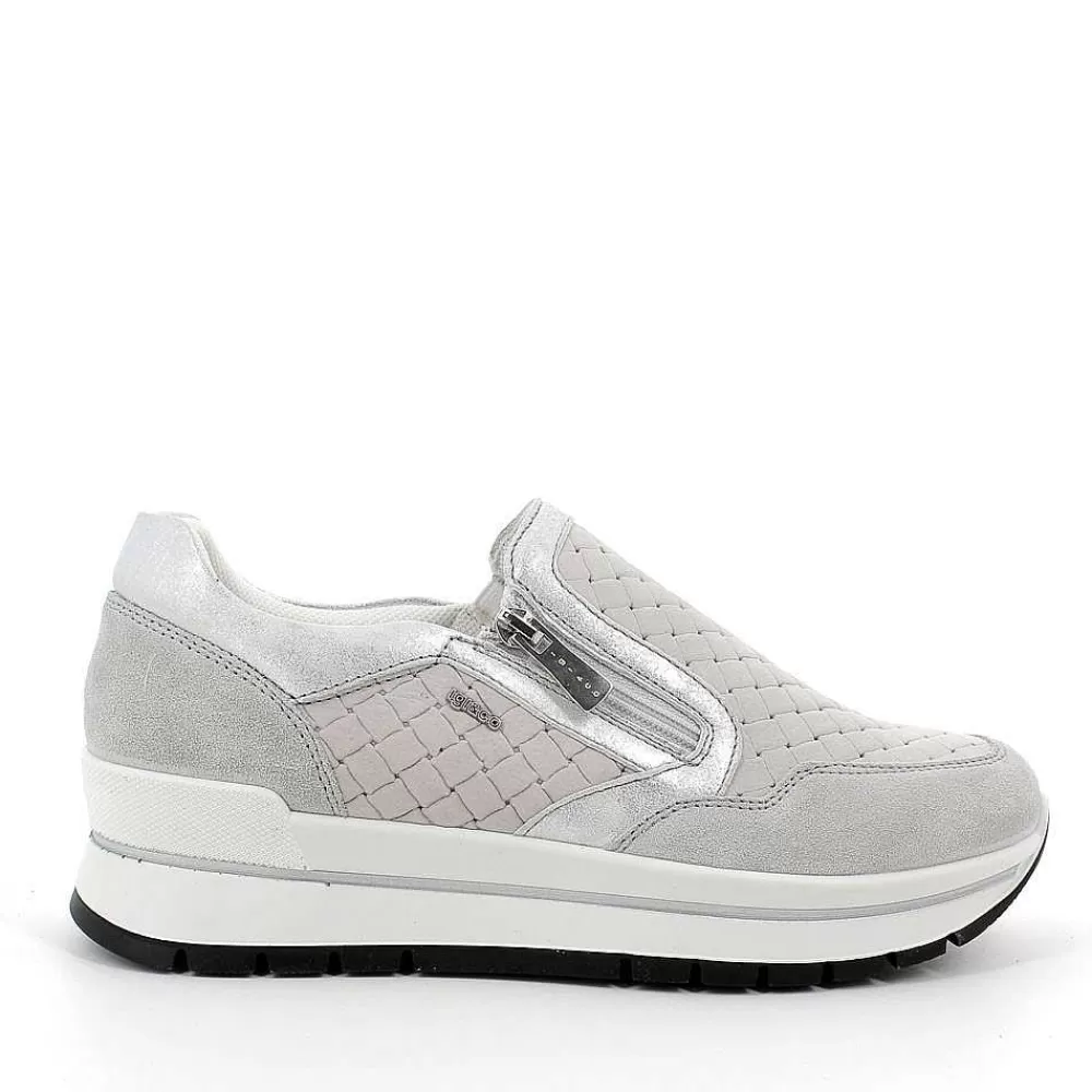 Mocassini E Slip On | Igi&Co Slip On In Pelle Da Donna Perla-Grigio Chiaro