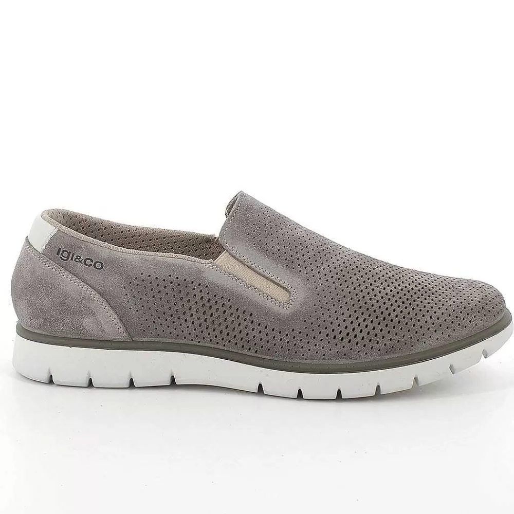 Mocassini E Scarpe Basse | Igi&Co Slip On In Pelle Da Uomo Peltro