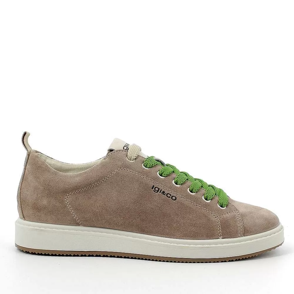 Sneakers | Igi&Co Sneaker In Pelle Da Uomo Beige