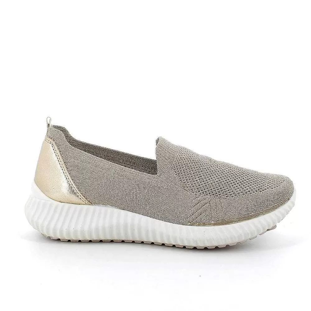 Mocassini E Slip On | Igi&Co Sneakers Calzino Da Donna Beige-Platino