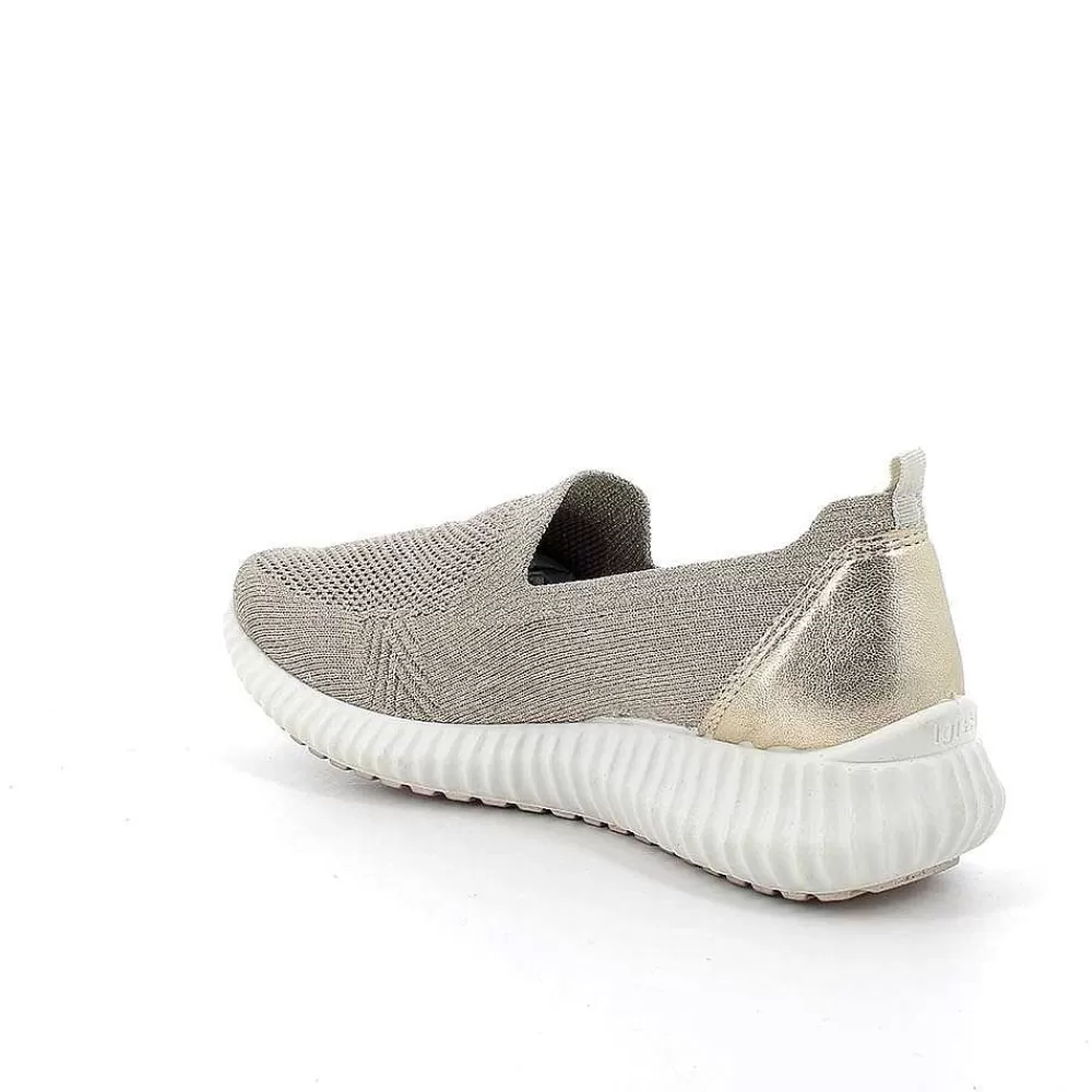 Mocassini E Slip On | Igi&Co Sneakers Calzino Da Donna Beige-Platino