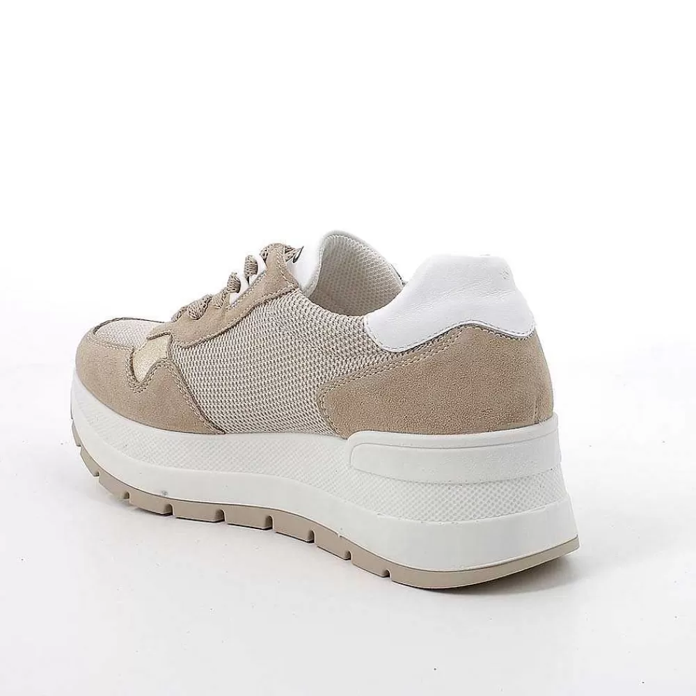 Zeppe | Igi&Co Sneakers Con Zeppa Da Donna Avorio-Beige