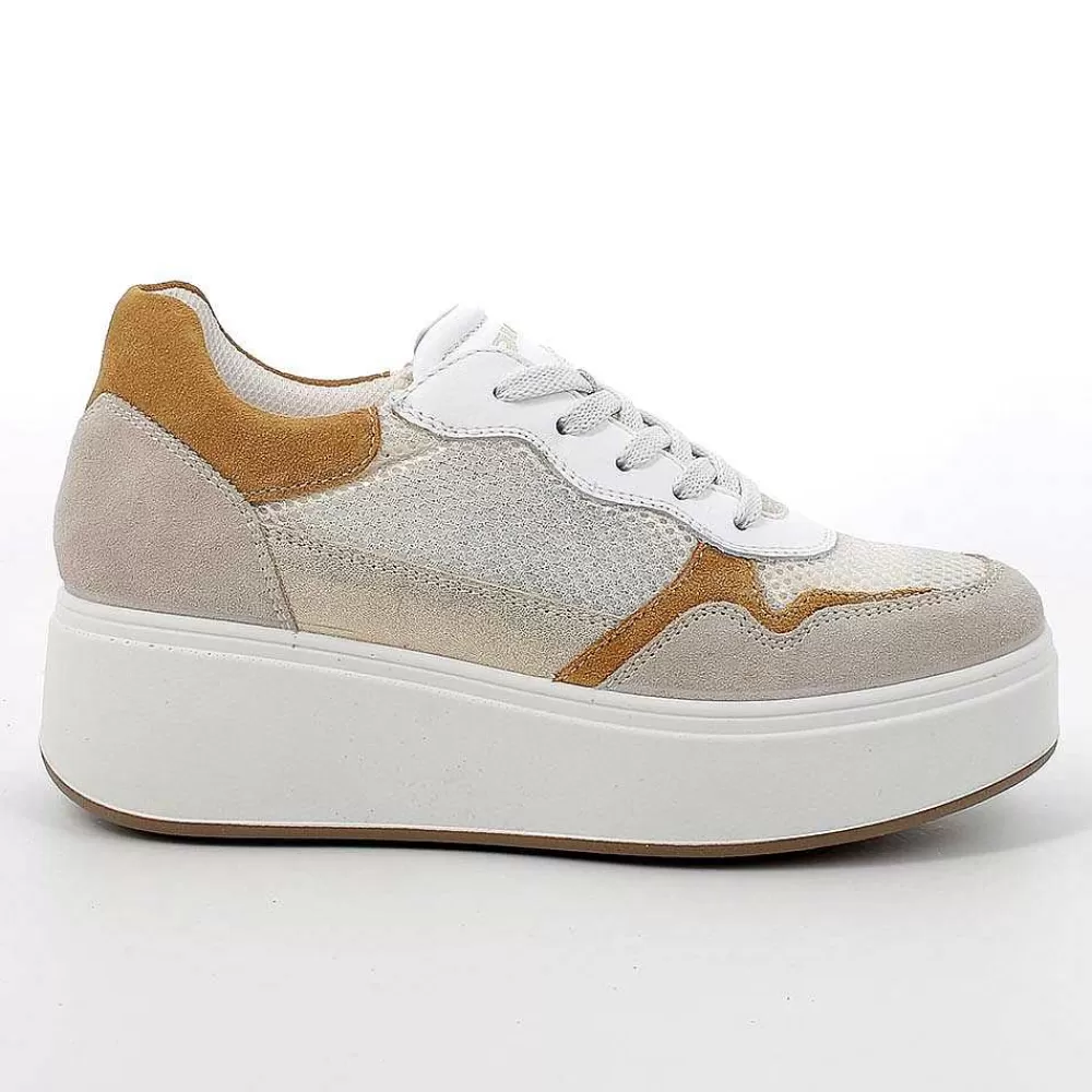 Zeppe | Igi&Co Sneakers Con Zeppa Da Donna Beige