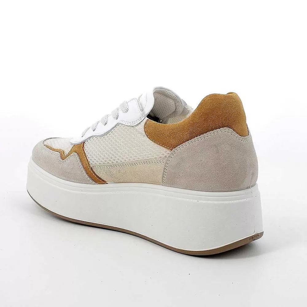 Zeppe | Igi&Co Sneakers Con Zeppa Da Donna Beige