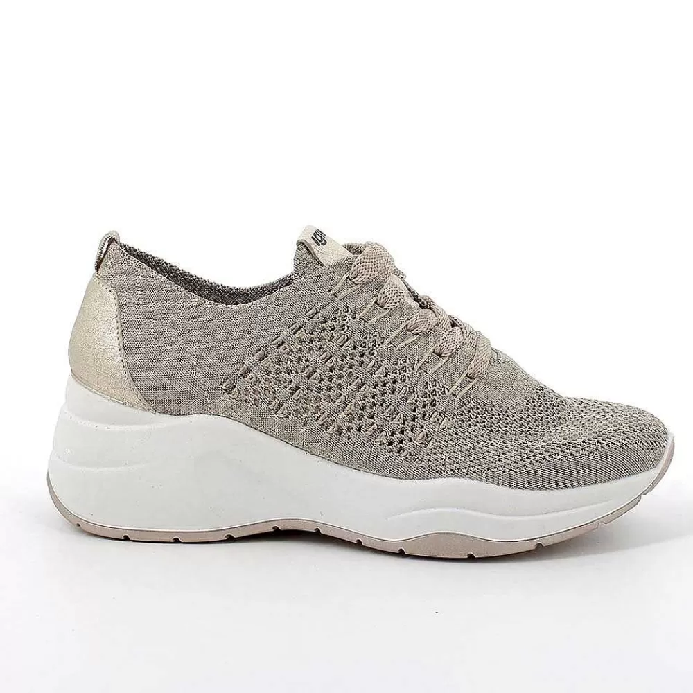 Zeppe | Igi&Co Sneakers Con Zeppa Da Donna Beige-Platino