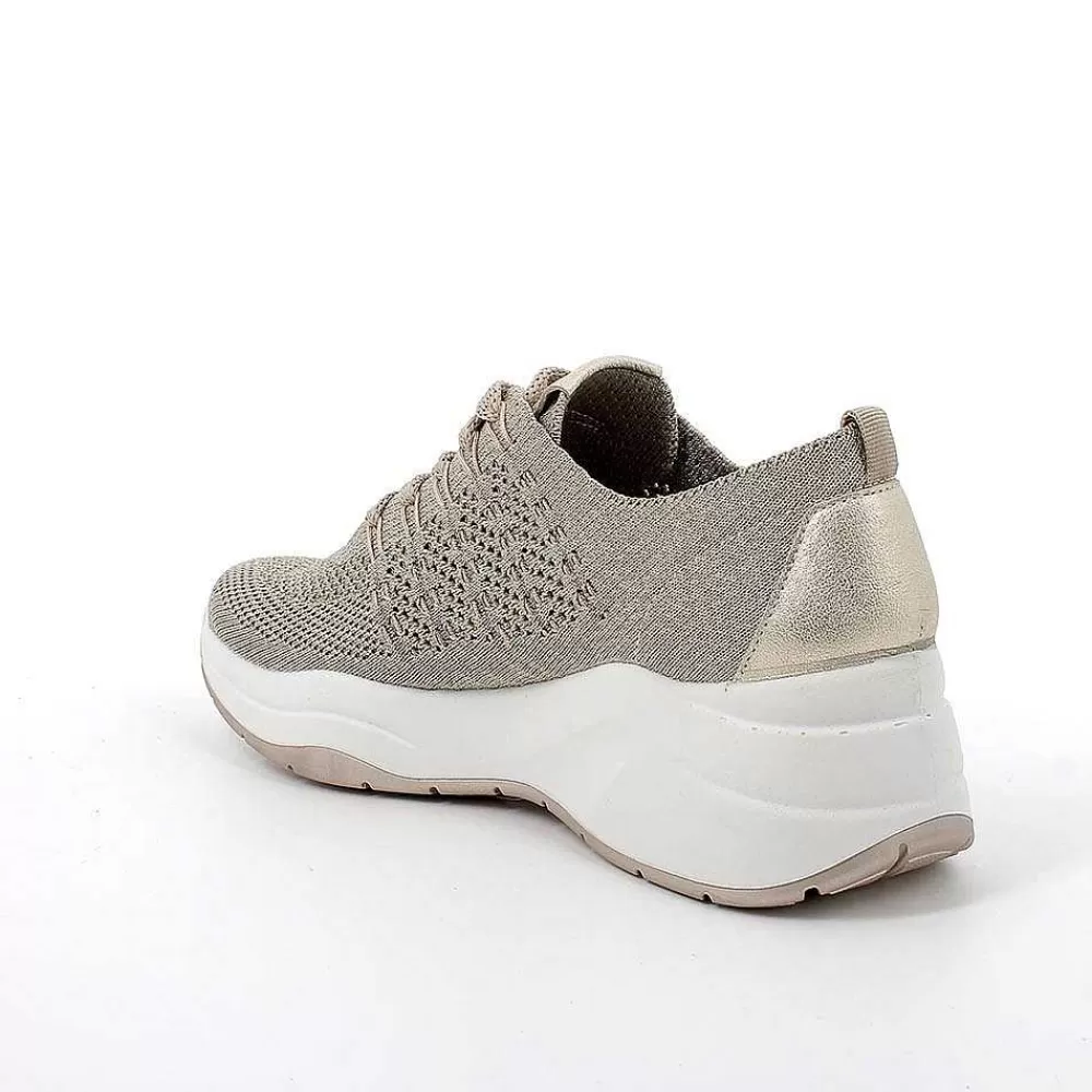 Zeppe | Igi&Co Sneakers Con Zeppa Da Donna Beige-Platino