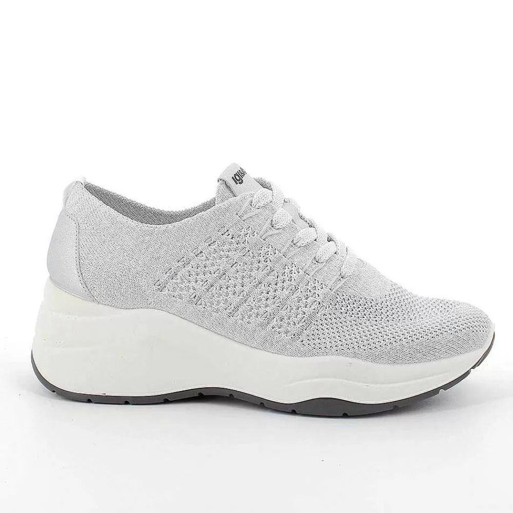 Zeppe | Igi&Co Sneakers Con Zeppa Da Donna Bianco-Argento