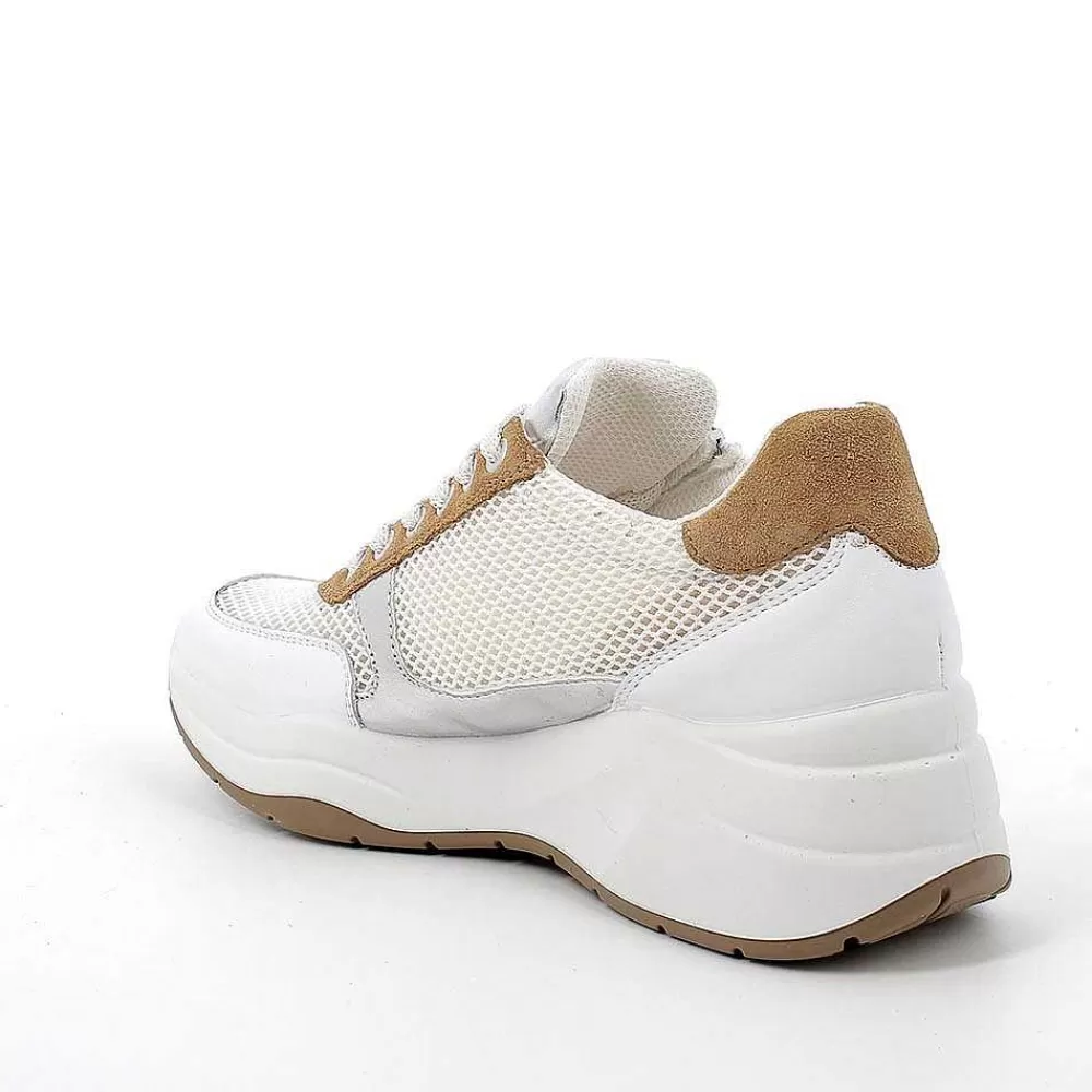 Zeppe | Igi&Co Sneakers Con Zeppa Da Donna Bianco-Beige