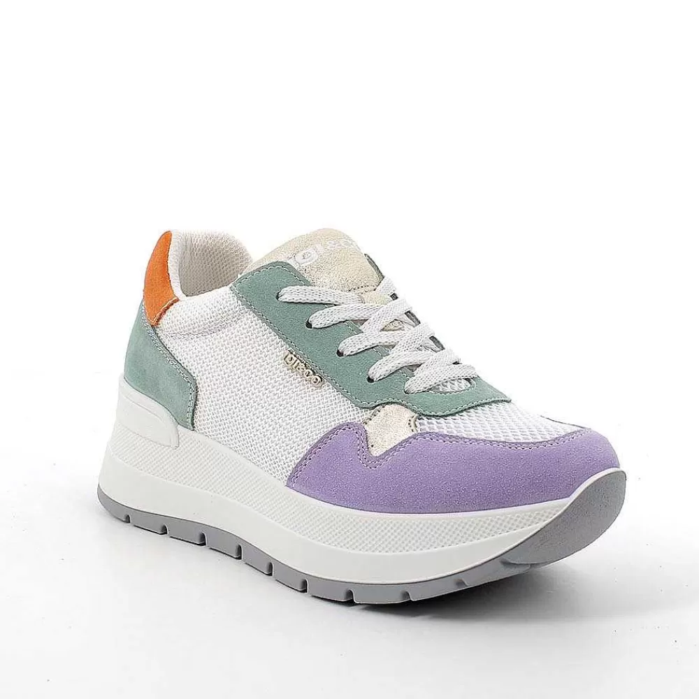 Zeppe | Igi&Co Sneakers Con Zeppa Da Donna Iris-Salvia-Bianco