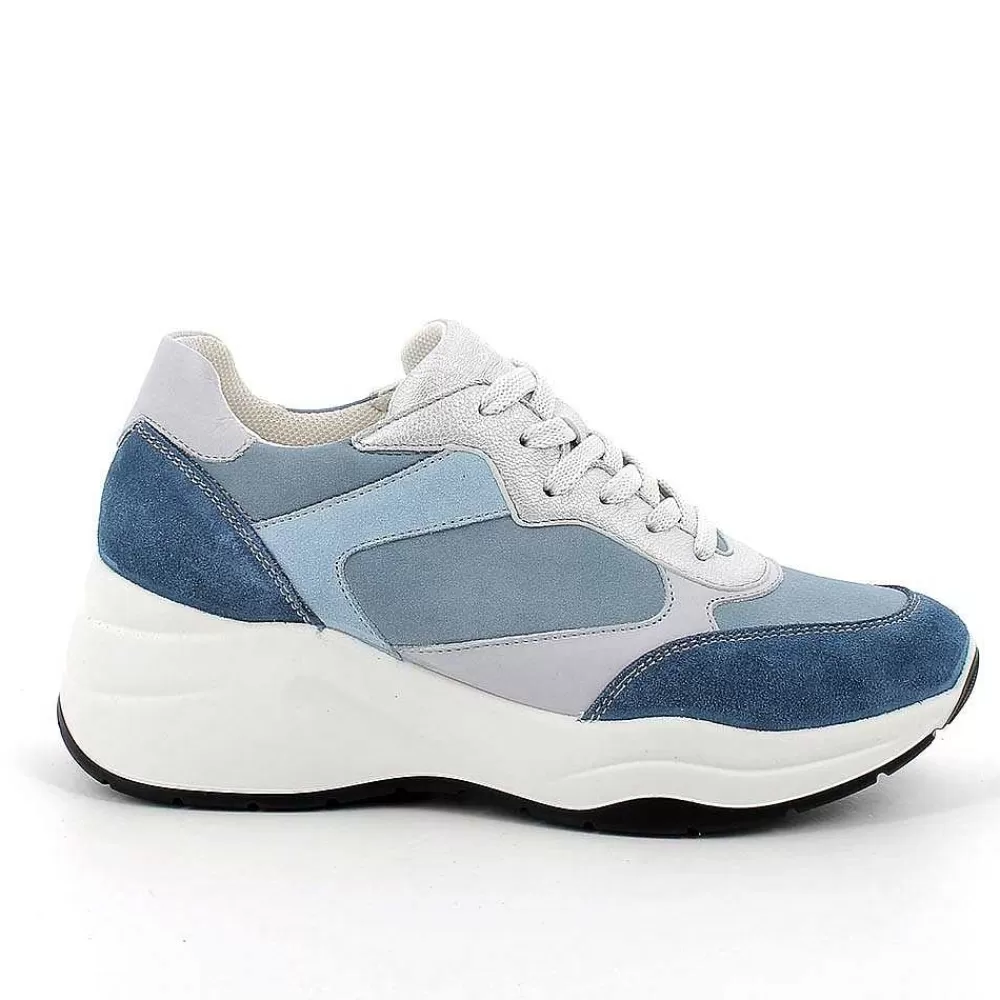 Zeppe | Igi&Co Sneakers Con Zeppa Da Donna Jeans-Azzurro